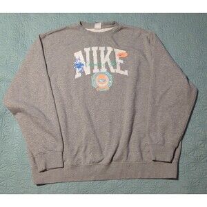 Nike Sweatshirt Shoedog  Graphic Men's XXL Heather Gray Long Sleeve Pullover